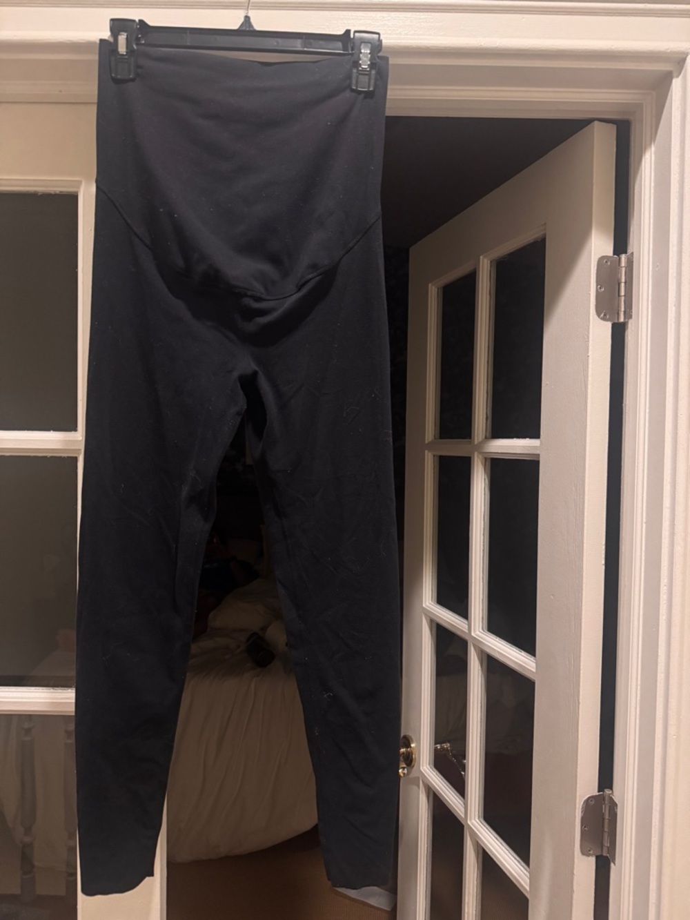 Vitality - Black Maternity Leggings with raw hem - Small